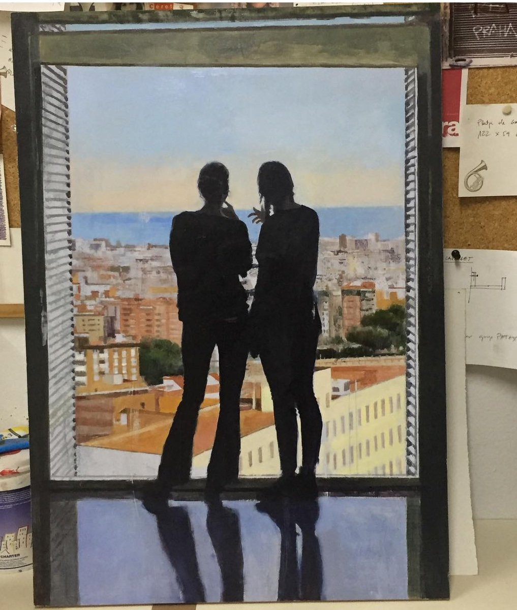 franch_laura's tweet photo. El realismo figurativo del pintor barcelonés Pep Encinas es puro verano mediterráneo, calma urbana y costumbrismo contemporáneo.

​Su pintura evoca de inmediato un día de julio: una conversación pausada frente al mar... 

👇🏻Abro hilo. https://t.co/ibWJkzIxsW