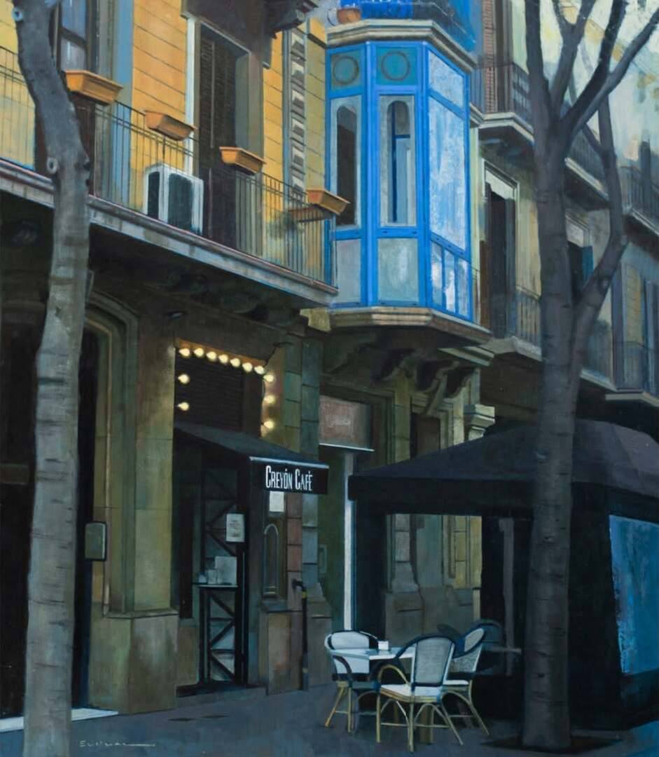 franch_laura's tweet photo. El realismo figurativo del pintor barcelonés Pep Encinas es puro verano mediterráneo, calma urbana y costumbrismo contemporáneo.

​Su pintura evoca de inmediato un día de julio: una conversación pausada frente al mar... 

👇🏻Abro hilo. https://t.co/ibWJkzIxsW