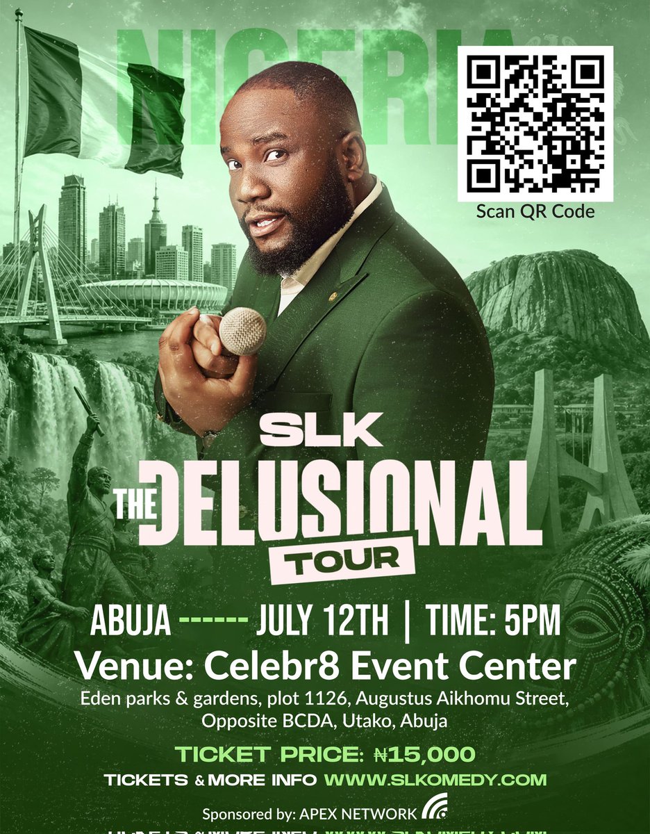 SLKomedy's tweet photo. Good morning 🙏 
Today, the Nigerian leg of The Delusional Tour starts in Port Harcourt and tomorrow in Abuja. If you're in any of these cities, get your tickets on https://t.co/pLNFrHVQY7 and join us. Let's have a great time. If you're not or you don't like stand-up enough to attend, you can share our fliers with your friends in these cities or on Social Media. See you soon 😊 and please come early. 🙏 Doors open 5pm.