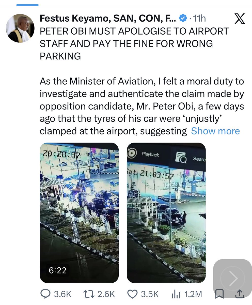 agupard_a's tweet photo. Mass kidnappings, jailbreaks, breaches of military garrisons, &amp; even attacks on presidential motorcades have happened under the APC. They've not released any CCTV footage to solve them. 

But see the speed with which they scoured and found CCTV footage they hope will smear PO. https://t.co/hFaKuoyH21