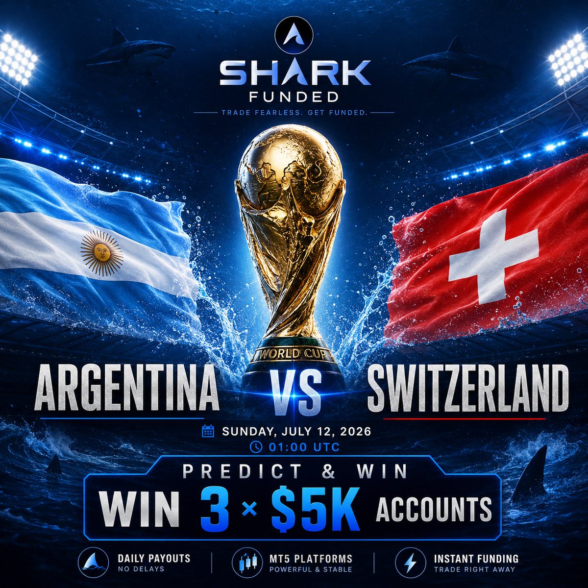SharkFundedfirm's tweet photo. SHARKFUNDED WORLD CUP GIVEAWAY IS LIVE! 🎁

To enter: Follow 
@SharkFundedfirm @ibrahimshkh10
Like, repost this post  and tag 2 friends 

Predict the correct score 👀 https://t.co/e3ahpicI0N
