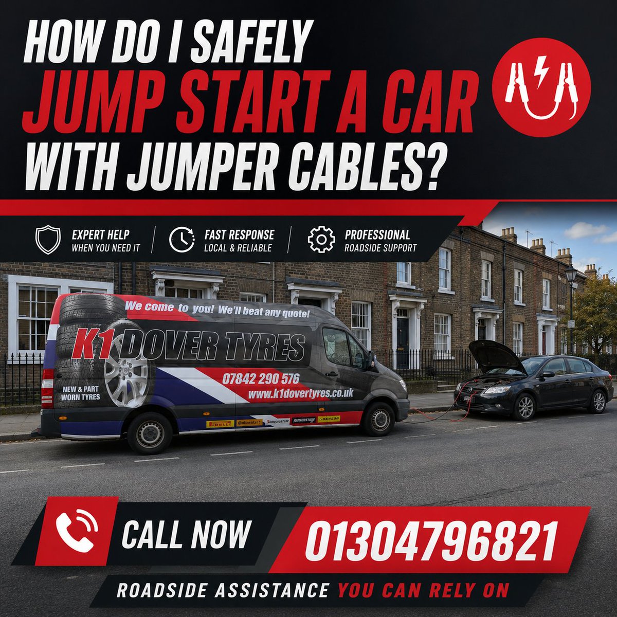 k1dovertyres's tweet photo. Not sure how to safely jump start a car? 🔋⚡

Don't risk damaging your vehicle call K1 Dover Tyres! Expert roadside jump start assistance across Dover &amp; Kent. Fast response, local &amp; reliable!

📞 01304796821

🔗 https://t.co/i7Lw50RJwg

#JumpStartACar #JumperCables #CarJumpStart https://t.co/ExFQutGw6U