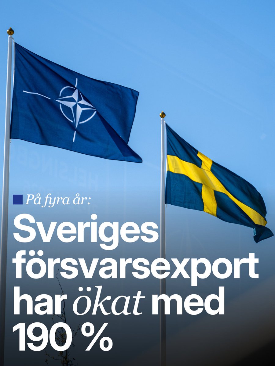moderaterna's tweet photo. Den svenska försvarsindustrin gör Sverige säkrare och skapar många nya svenska jobb.

Bara i år handlar det om 16 Gripenplan till Ukraina, tre A26-ubåtar till Polen och inledda förhandlingar med Kanada om omkring sex GlobalEye-plan. Nu planerar dessutom Nato att köpa upp till tio GlobalEye.

Svensk försvarsindustri gör Nato starkare, stärker alla svenskars säkerhet och bidrar till Sveriges tillväxt. Det är vi stolta över.

Foto: Caisa Rasmussen/UD