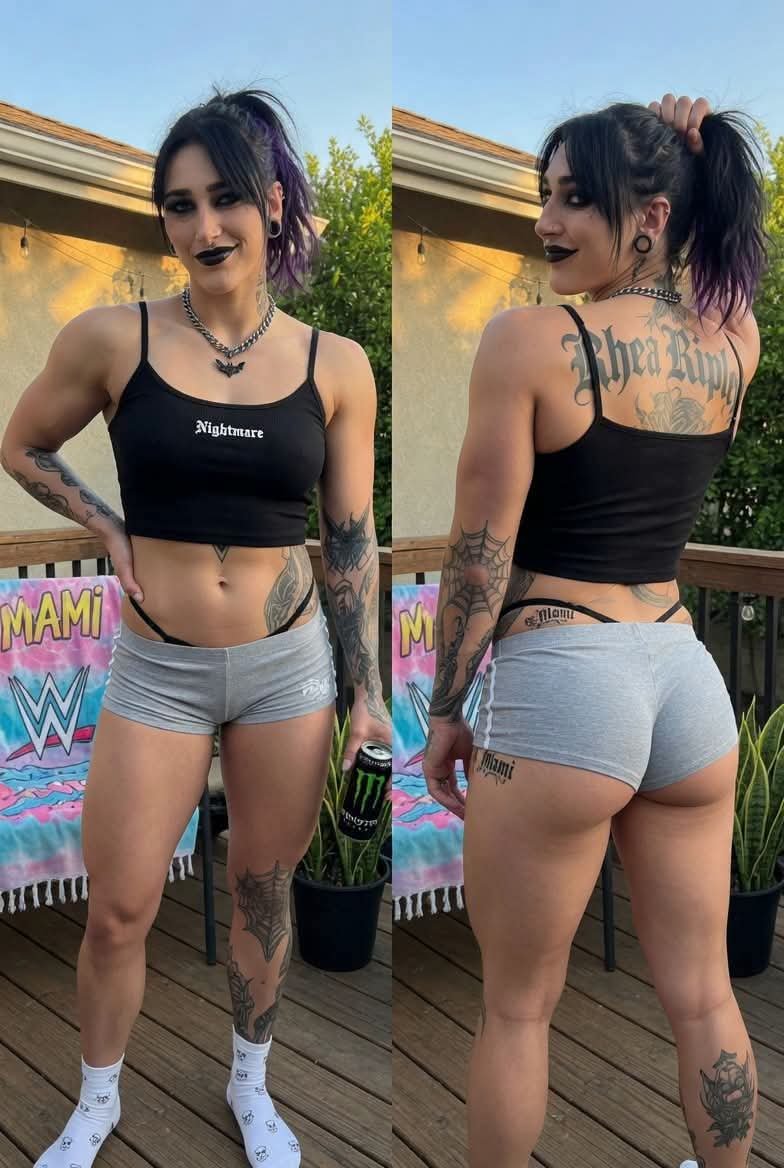 dark_knights0's tweet photo. Rhea Ripley

THE FRONT                          THE BACK https://t.co/zSxO1BroC9