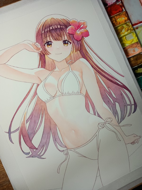 KN41907412's tweet photo. Grokがこのくらいならセーフ、シャドウバンになる確率はかなり低いと言ってくれたので信じてポスト。
肌色上手く塗れた（自画自賛）ので嬉しいから見てください！✨✨ https://t.co/vL5abKPfKu