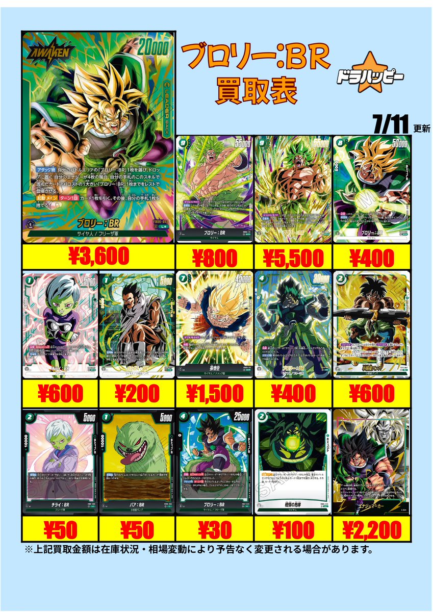 🔥巷で人気のブロリーデッキ2種 買取表公開！！🔥 デッキパーツを積極