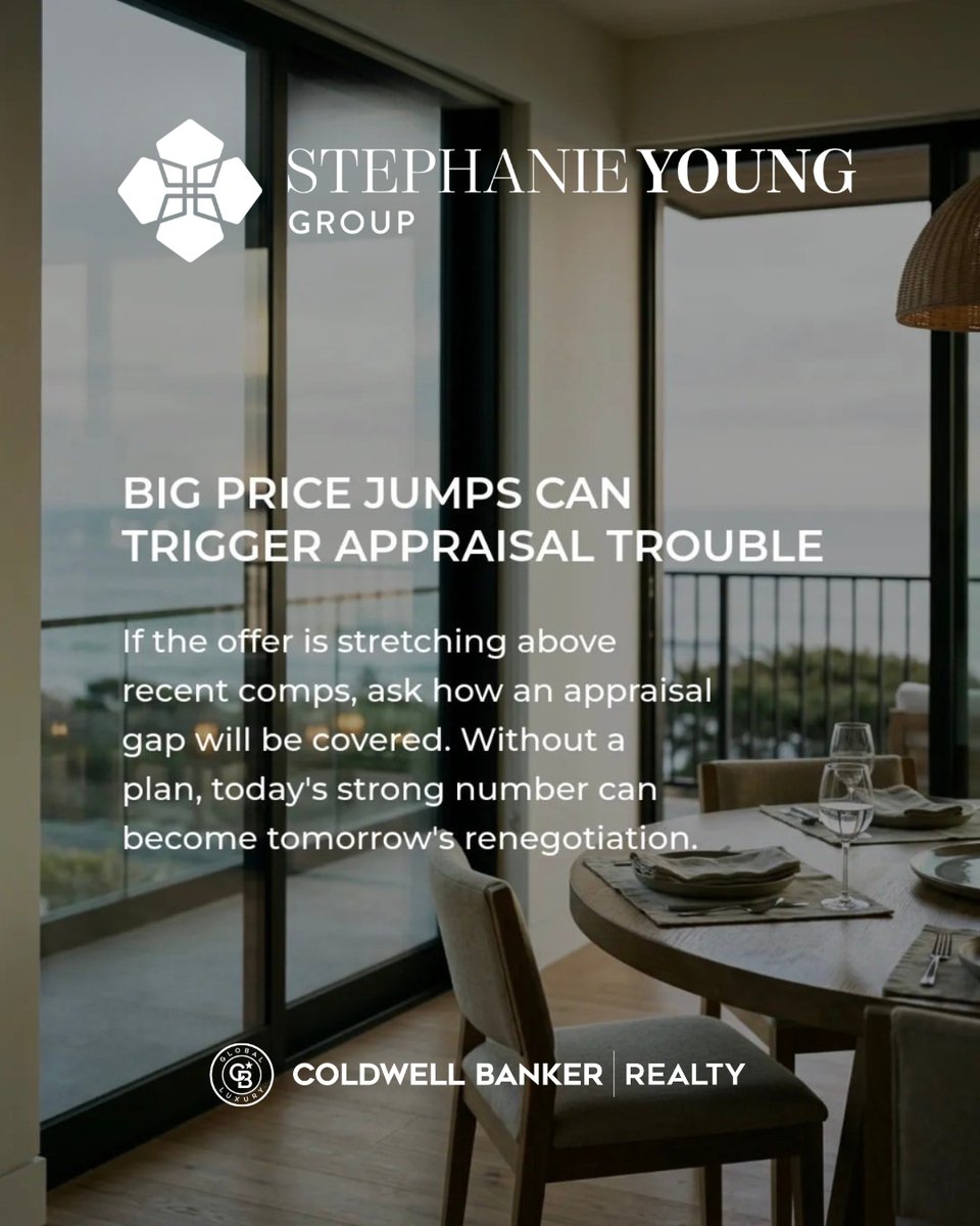 the_stephyoung's tweet photo. What if the highest offer is the one most likely to unravel?
When offers come in, price is only one part of the story. Contingencies, appraisal risk, lender strength, rentback terms, &amp; timing can change which offer is actually best for you. If you're getting ready to sell , DM us https://t.co/jvDIm7aztw