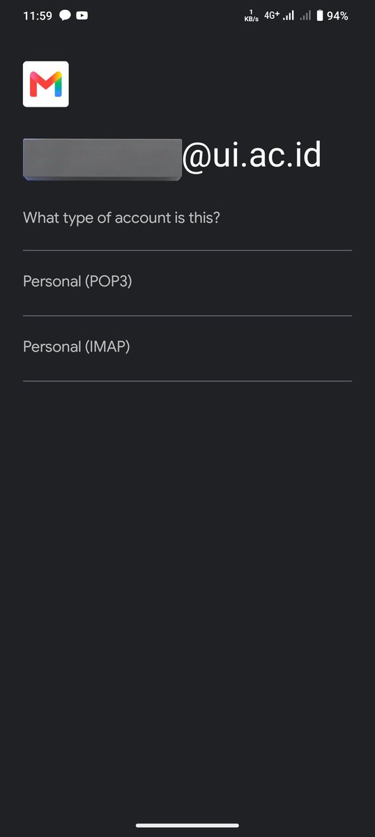 etherweaI's tweet photo. @qrstyoo__ Kak maaf waktu aku add account email ui di gmail aku pencet "other" teruss ada opsi pop3 dan imap, kita pilih yang mana ya? https://t.co/LoajFmNKJ1