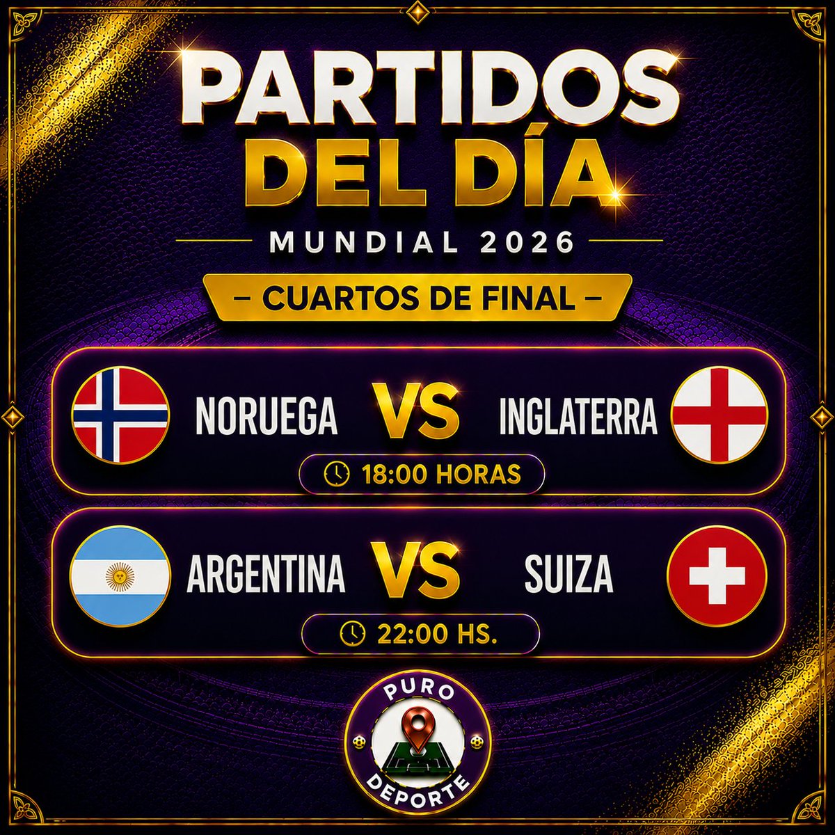 sebiiidlp's tweet photo. 🏆🌎 #Mundial | Siguen los Cuartos:

🇳🇴 Noruega - Inglaterra 🏴󠁧󠁢󠁥󠁮󠁧󠁿
🇦🇷 Argentina - Suiza 🇨🇭 https://t.co/IWkjKnLT66