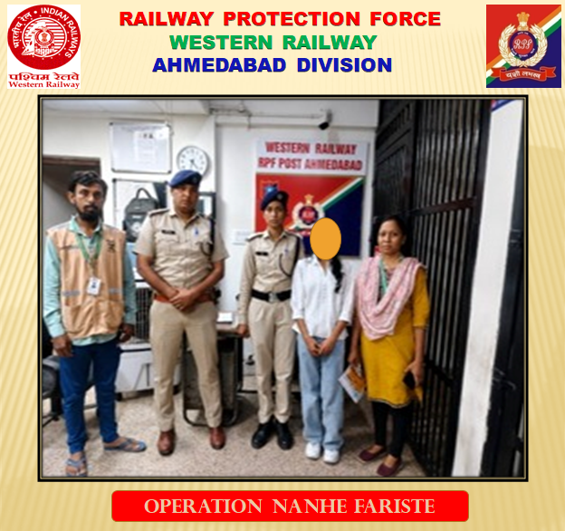 rpfwradi's tweet photo. #OperationNanheFarishte On July 10, 2026, RPF rescued one runaway minor Girl at Ahmedabad station and handed them over to the Child Help Desk so they could be safely reunited with their family. @drmadiwr @rpfwr1 @WesternRly @RPF_INDIA https://t.co/EhkpzDfR2E