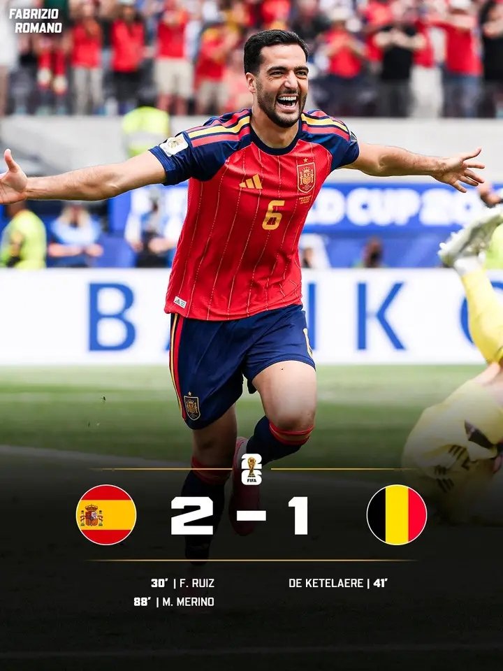 promiseescobar's tweet photo. 🚨✅FULL TIME WORLD CUP SCORE 🏆🏆
𝐒𝐏𝐀𝐈𝐍 2 - 1 𝐁𝐄𝐋𝐆𝐈𝐔𝐌
#wprldcup

🧨✨ 𝐒𝐏𝐀𝐈𝐍 𝐀𝐑𝐄 𝐐𝐔𝐀𝐋𝐈𝐅𝐈𝐄𝐃 𝐀𝐍𝐃 𝐖𝐈𝐋𝐋 𝐅𝐀𝐂𝐄 𝐅𝐑𝐀𝐍𝐂𝐄 𝐈𝐍 𝐓𝐇𝐄 𝐖𝐎𝐑𝐋𝐃 𝐂𝐔𝐏 𝐒𝐄𝐌𝐈-𝐅𝐈𝐍𝐀𝐋𝐒! 🇫🇷🆚🇪🇸 https://t.co/w9A2BROScU