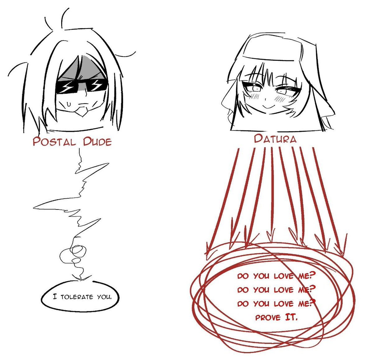 KumiLover67's tweet photo. DudeDatu relationship explained #postal #postal1997 #postaldude https://t.co/1A5vN3nsnc