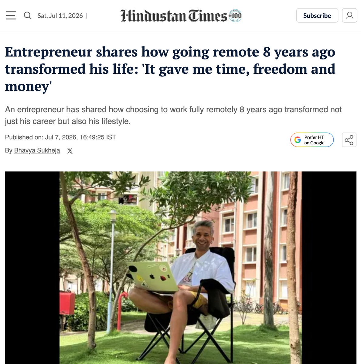 sankalpdomore's tweet photo. Suffering from sucksess day # 3 - @HindustanTimes  wrote a piece too 🫠 https://t.co/x7HpigUuXq