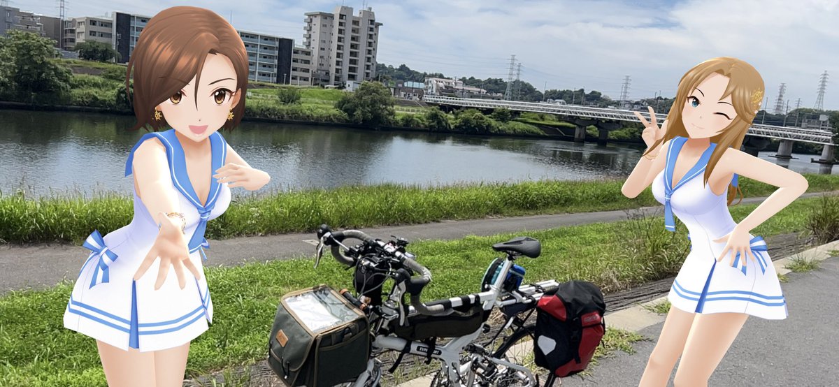 mro5ZPyp1iG7BFy's tweet photo. というわけで今日は水木聖來さん松本沙理奈さんと釣〜リング🎣🚲
干潮から1時間経過してから開始してなんとかテナガ3匹釣り上げて終了。
草の中に丸太みてぇなガーが居た、バス釣りの人が言うにはこれよりデカいのがまだ居るらしい怖っ🐊 https://t.co/71zY2zm2Ff