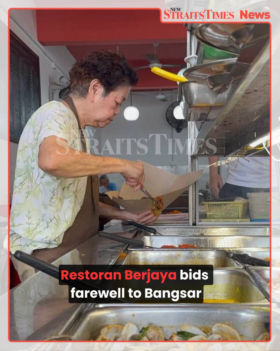 NST_Online's tweet photo. [IN PIC] After 45 years, #Bangsar’s beloved #RestoranBerjaya will close, citing rising rents and age. Generations of patrons shared memories of meals and family gatherings, with heartfelt tributes pouring in as the eatery ends its long journey of community and comfort.

https://t.co/IlSG5P6OWu