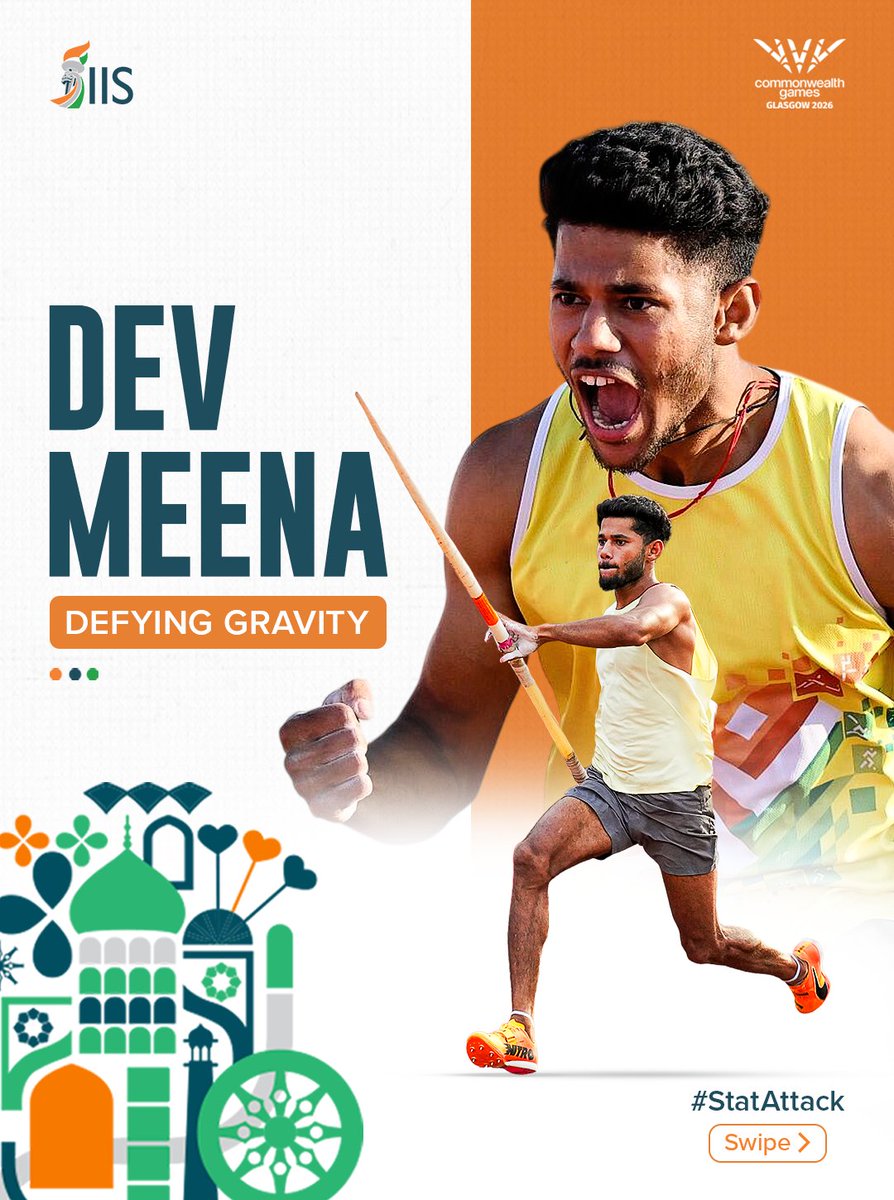 IIS_Vijayanagar's tweet photo. Every leap is a step towards history. ๐ฎ๐ณ
By rewriting the national record books and ending India's 40-year wait for a men's pole vaulter at the Asian Games, #TeamIIS athlete Dev Meena has already made history. Swipe through to know the athlete aiming even higher. โก๏ธ
#StatAttack #JeetegaIndia #RoadToGlasgow #CraftingVictories ๐ฎ๐ณ