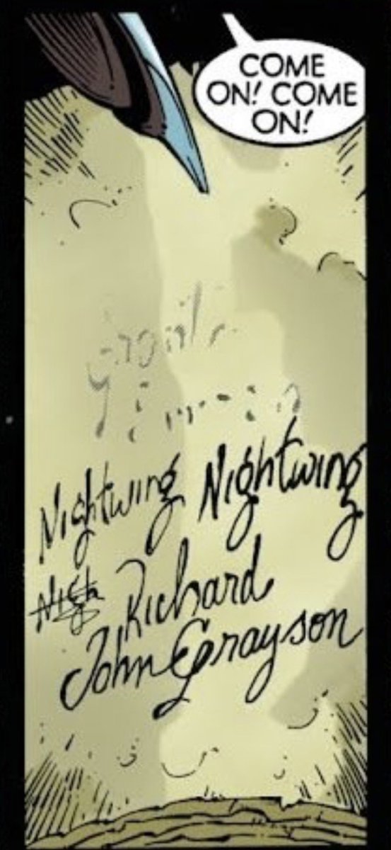 2kneuron's tweet photo. everybody signed their real names and this idiot really tried to sign nightwing three times 😭😭😭😭😭😭 https://t.co/uW5o8HDVcz