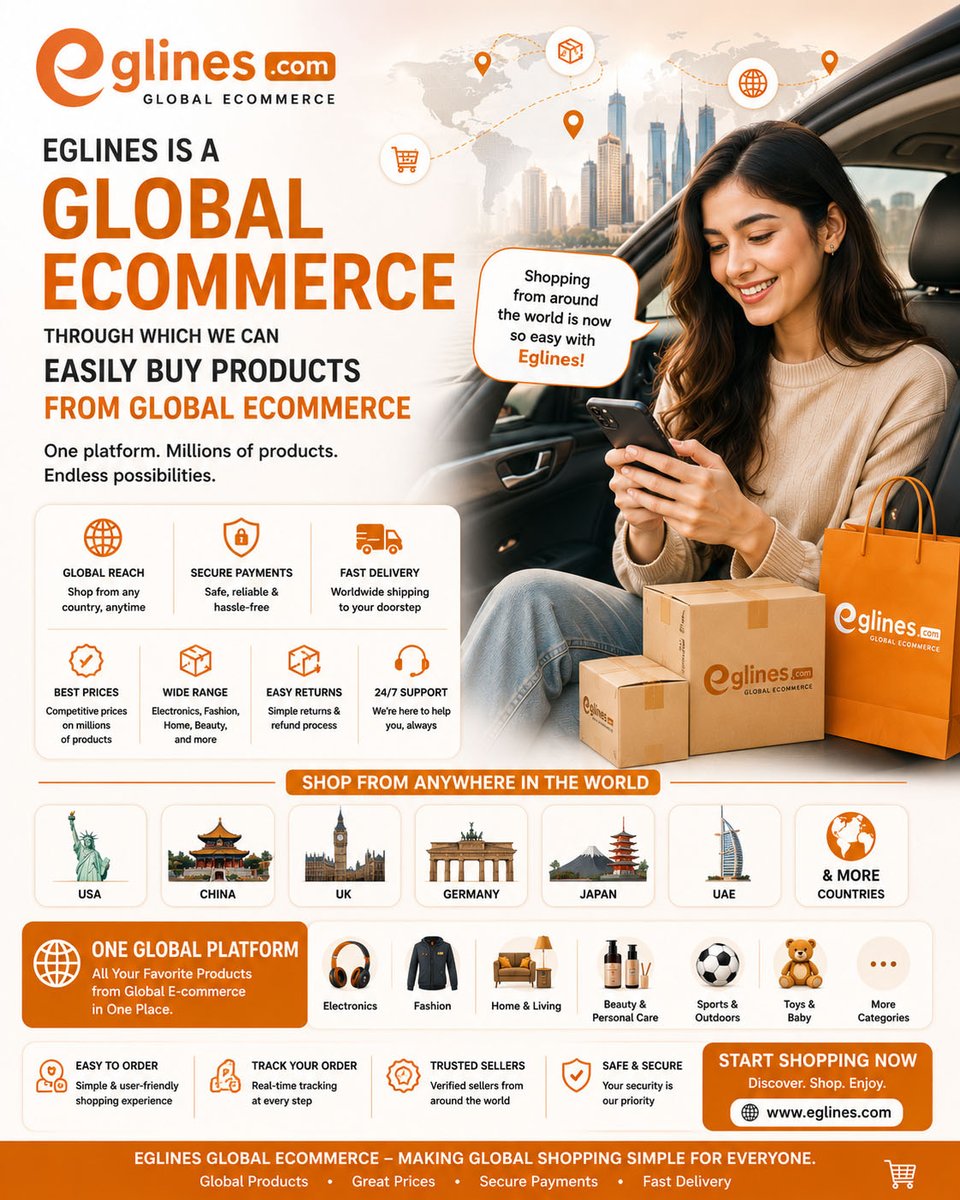 StorePvt's tweet photo. YOUR GATEWAY TO GLOBAL SHOPPING

Buy Products from Around the World with Ease
Eglines is a global ecommerce marketplace that makes international shopping simple. Discover millions of quality products from trusted manufacturers, wholesalers,

Read More
https://t.co/Ylpc1DQkvQ https://t.co/fITO5QRolo