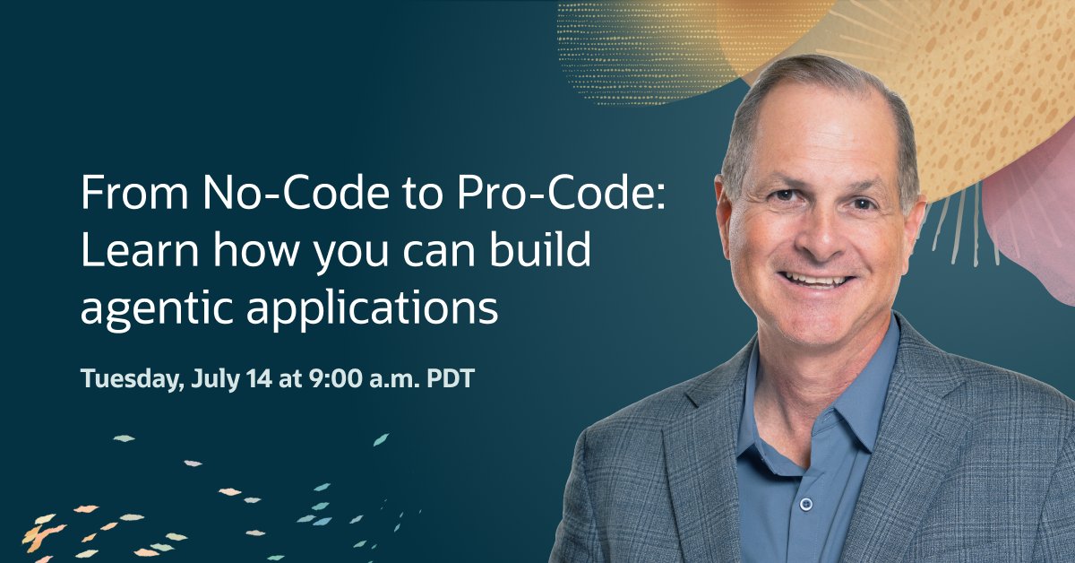 tarunb_us's tweet photo. Donβt miss out! Join Chris Leone LIVE to learn about the latest updates to the AI Agent
Studio for Fusion Applications: https://t.co/da8MBuhV6C
#Oracle #OracleAI #AgenticAI https://t.co/Aq1ijRtLdq