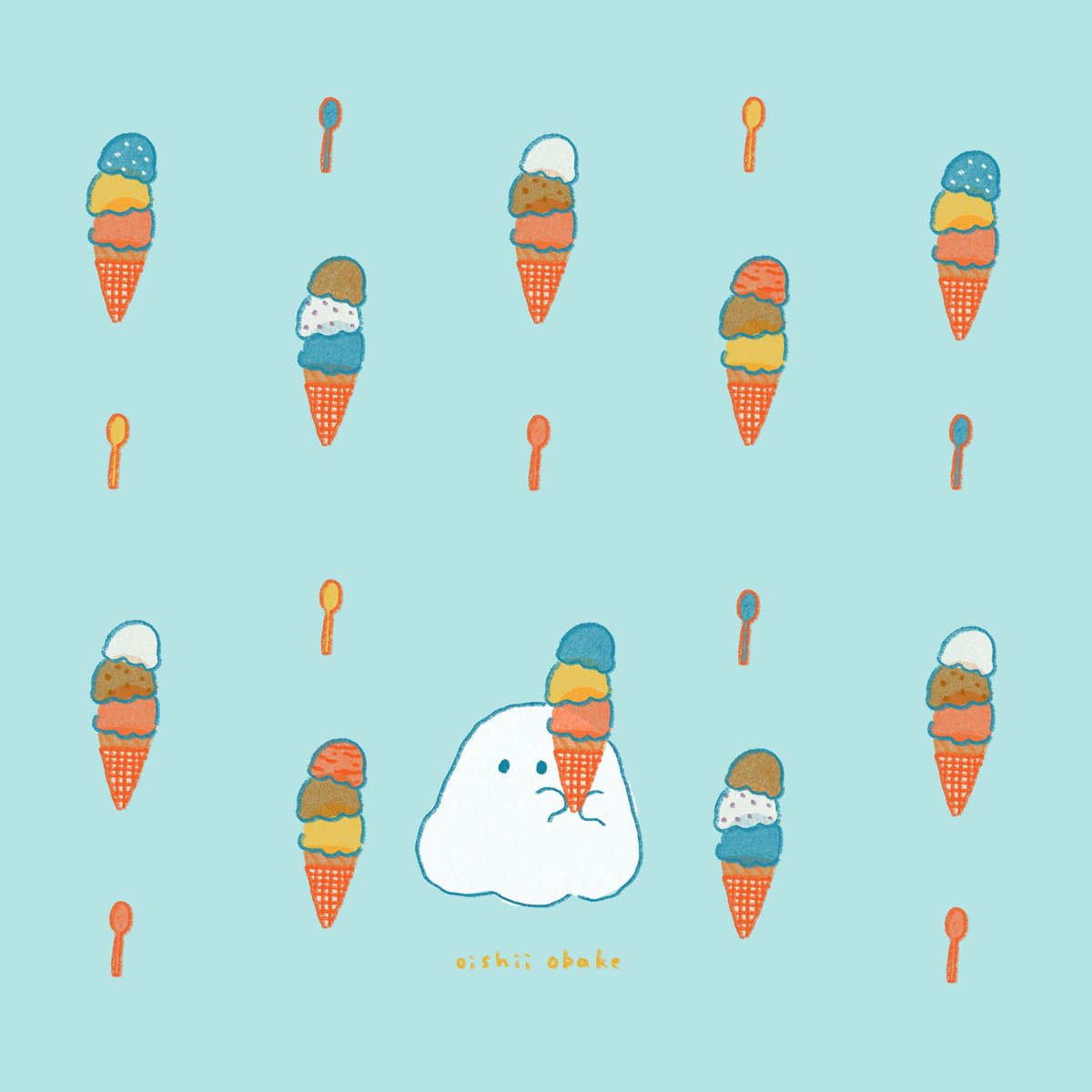 oishiiobake's tweet photo. 7月の壁紙です。
アイスクリーム🍨

 #おいしいおばけの壁紙 #フリー壁紙 https://t.co/R5LqSIC6Ba