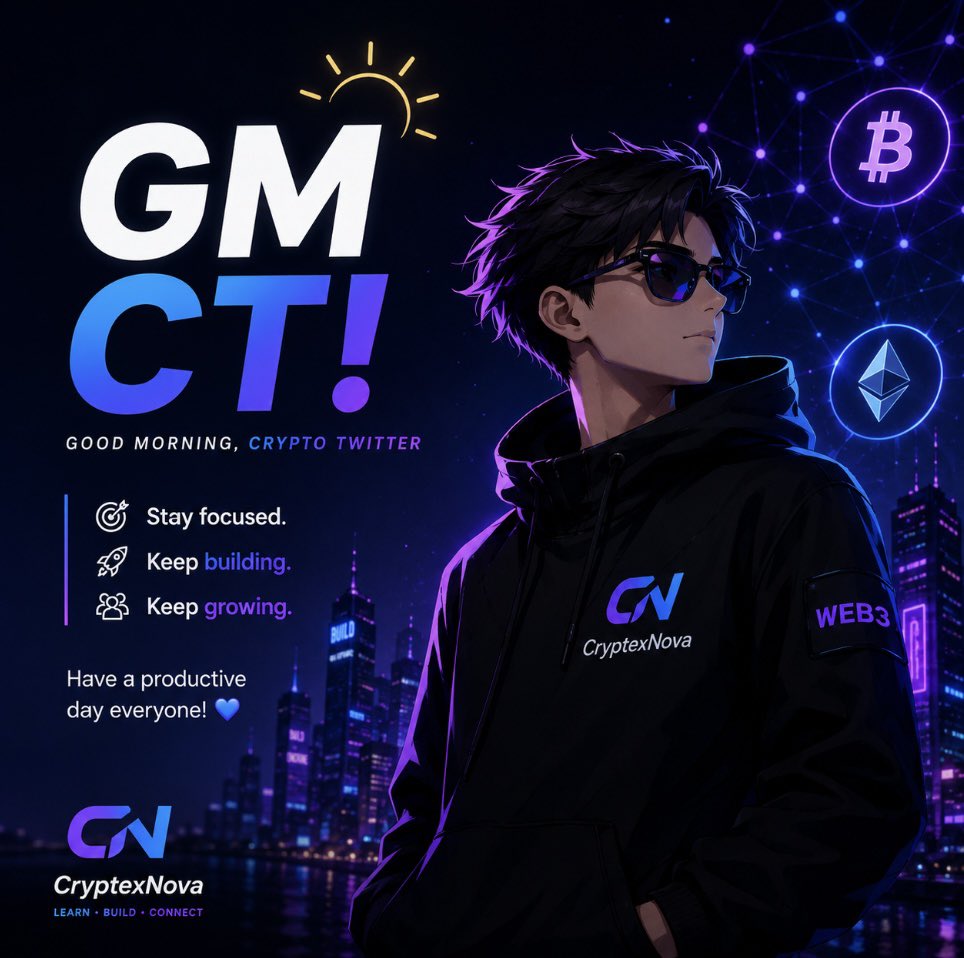 CryptexNova's tweet photo. GM CT! ☀️🚀

One step at a time.
Keep learning, keep building.

Wishing everyone a productive Friday.

#GM #CT #Web3 #Blockchain #Crypto #BuildInPublic https://t.co/MrFZRLAhST