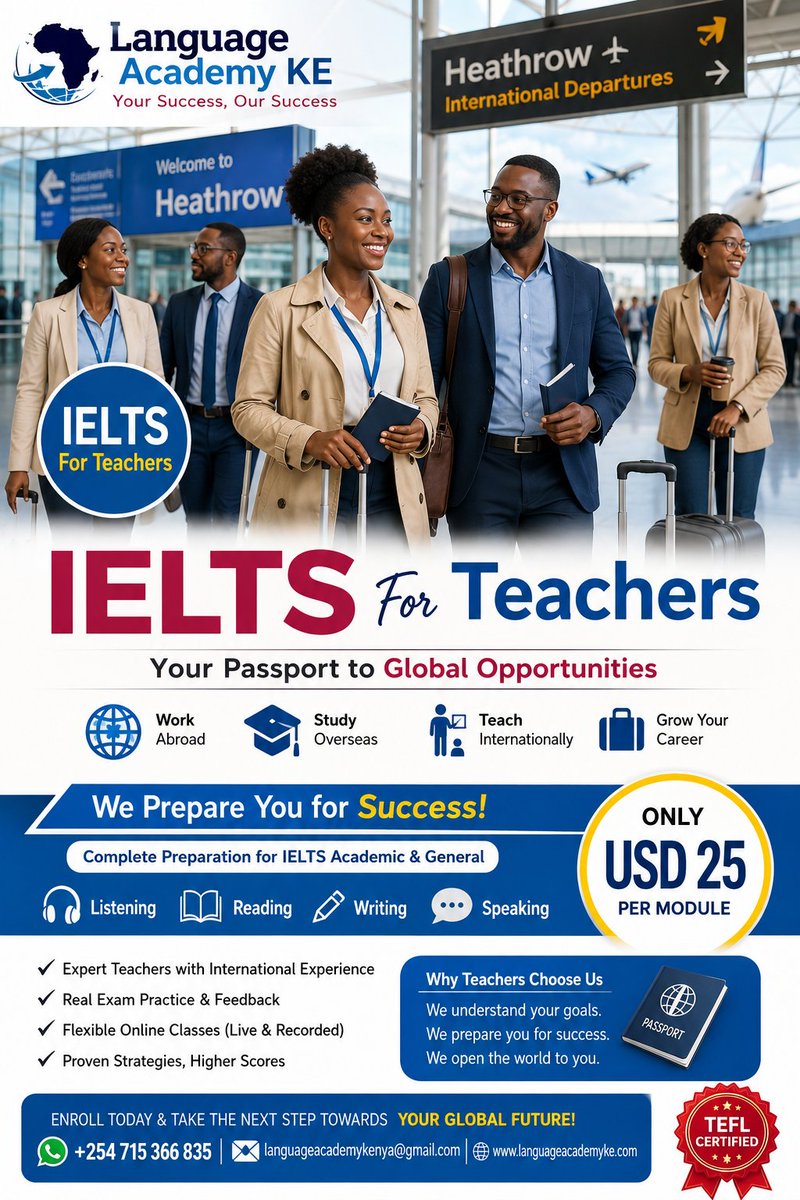 EKISAEKISA's tweet photo. Advance your teaching career abroad. Prepare for IELTS with Language Academy KE and achieve the English scores employers and universities trust worldwide. https://t.co/SqAM7DxUjm
