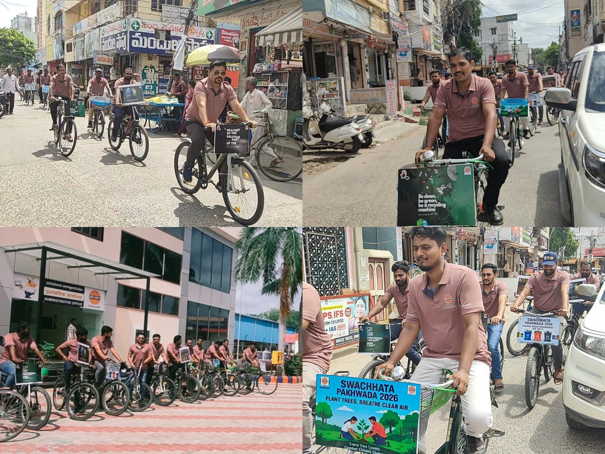 iocl_serpl's tweet photo. ♻️ Under #SwachhataPakhwada2026, SERPL Vijayawada organized a cyclothon to promote cleanliness, sustainability and green practices. The event highlighted IndianOil’s commitment to a cleaner and greener future. 🌿🚴‍♂️
@IndianOilcl 
@IOCL_PLHO 
@PetroleumMin https://t.co/gqqvXUt8Vb