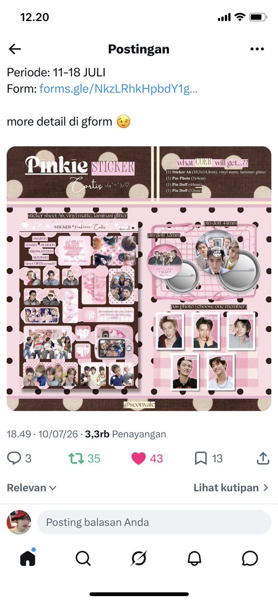 loveyrunn's tweet photo. @seonvalc DONE ALL RULES KAKK 🫶🏻😸 thanks kak udah adain GA ini buat siapapun nanti yang dapet congrats 💗✨ dan kalo disuruh milih aku mau SEAN PACARKU SAYANGKU CINTAKU DUNIAKU 🫶🏻💗😋😝😍 (mff alay) bismillah WISH ME LUCK!! 💗✨ https://t.co/MVpAFiYNMV