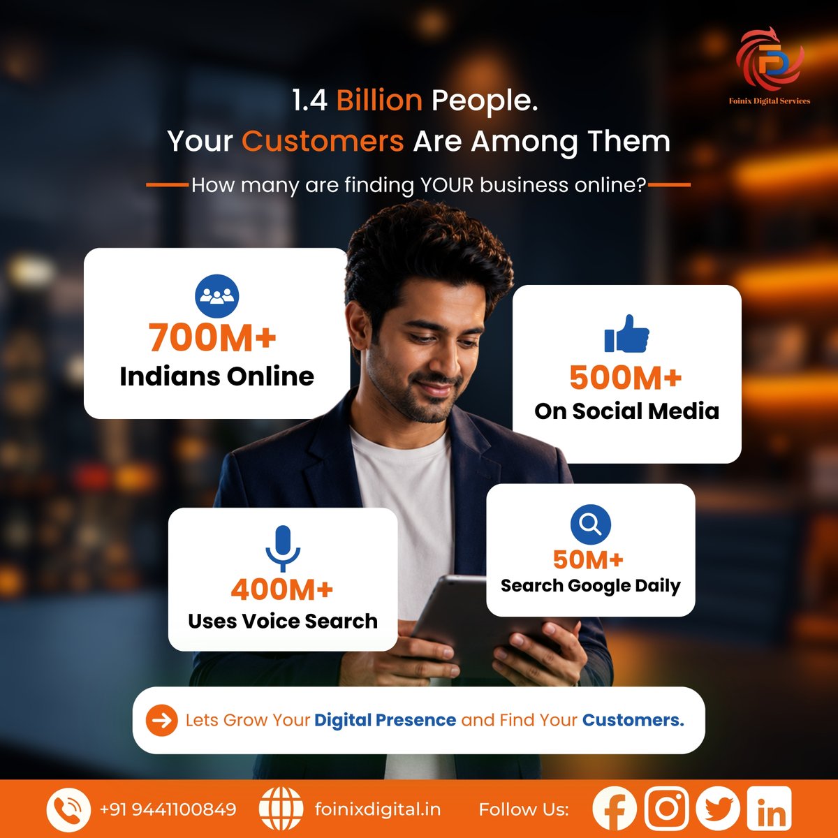 foinixdigital's tweet photo. 🌍 1.4B people. Millions of potential customers. Is your business visible online? Grow with SEO, Google Ads &amp; Social Media. 📍Gachibowli | Hyderabad 

📞+91 9441100849
🌐https://t.co/beBUj6MCca

#WorldPopulationDay #DigitalMarketing #HyderabadBusiness https://t.co/UXfMasWsA6