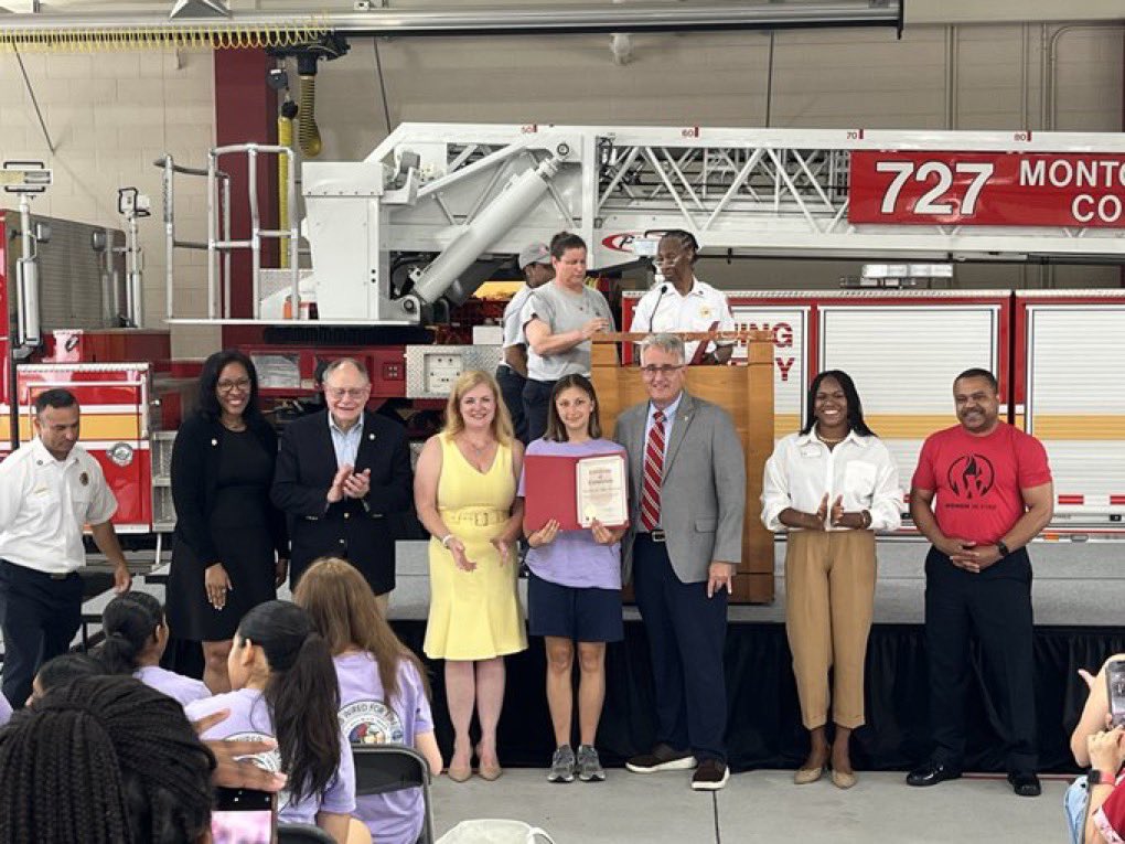 mcfrsPIO's tweet photo. Graduation Day! @MontgomeryCoMD 
Our @mcfrs 2026  #GirlsWiredForFire participants have completed a week of growth, challenge, and discovery.
They leave with new skills, new friends, and a vision for their future in public safety.
Congratulations! 👏🔥 https://t.co/ElmN6Tor77