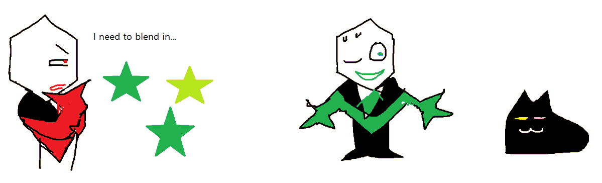 aster3946372961's tweet photo. Green pippins backstory (not serious) https://t.co/2xMeV9vYZc