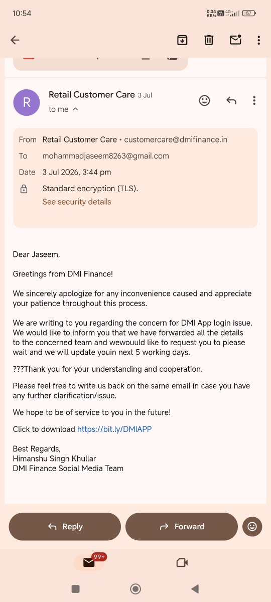 Sahilfix78's tweet photo. @DMIFinance there is neither an update nor has the issue been resolved. I am unable to track my loan details. Is your customer service only for stalling? Fix this immediately! [Ref: 100D900Klvi.!5000W0116HTa:ref]"(2/2) https://t.co/bl110wZ3ZL