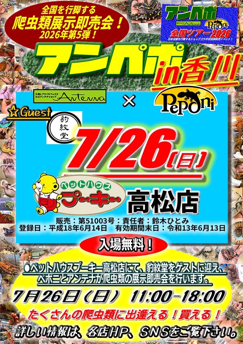 こんにちは！ 《イベントのお知らせ》 7月26日(日)の11時〜18時で高松