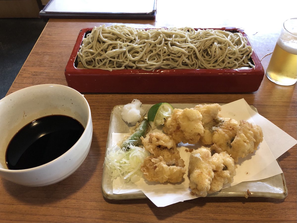downtown_train's tweet photo. 大森海岸は布恒更科にて、はも天もり avec 麦酒☺️たまらんなあ。 https://t.co/AiZ2yZxOfg