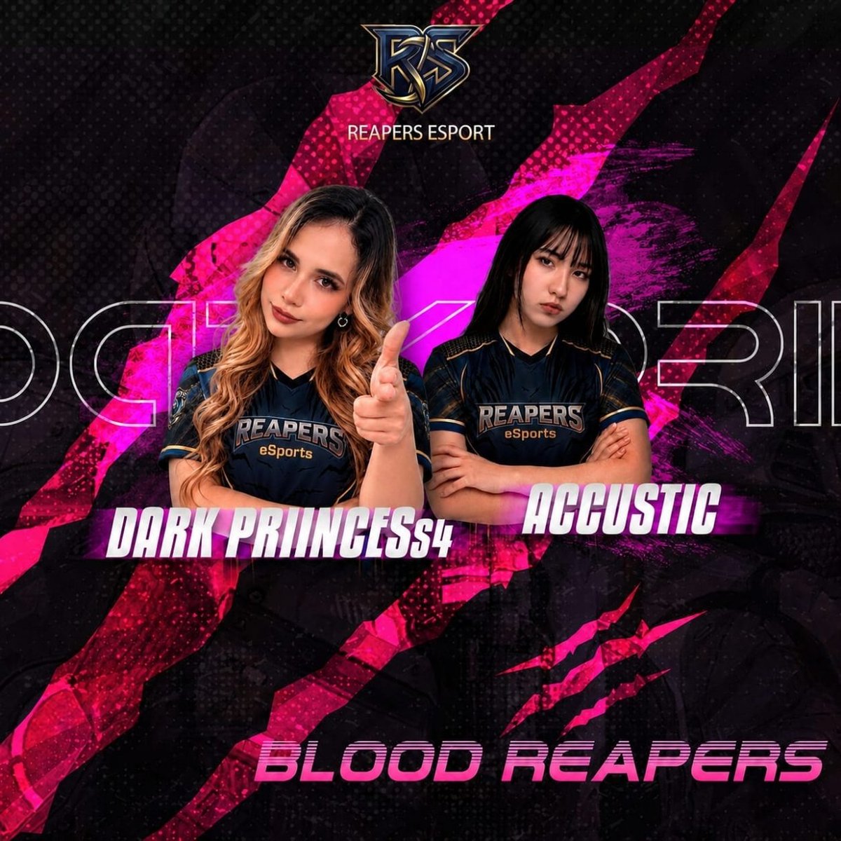 ReaperSports2's tweet photo. Las chicas de Blood Reapers son uno de los rosters que nos estará representando el día de mañana, en el torneo de Valkyries 2v2 LATAM, organizado por @sTwDrift .

Éxito a todas las participantes!! ❤️
#SomosReapers https://t.co/9D23f8fnGs