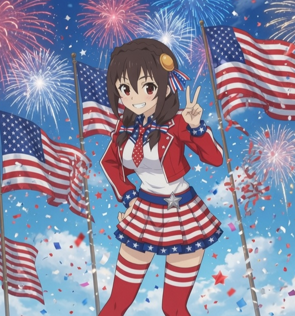 Toenes's tweet photo. Yunyun is a big Patriot! https://t.co/I5N0A0LqHU