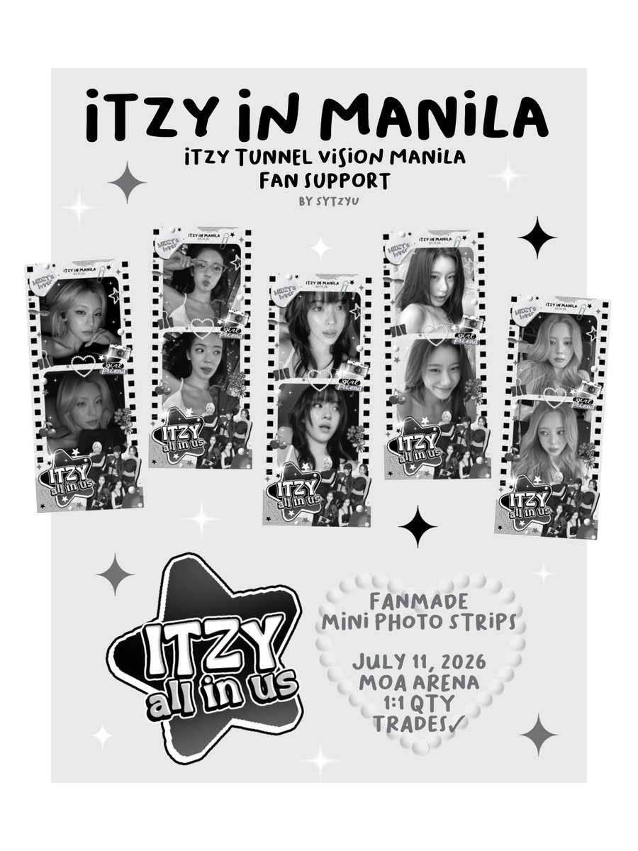 sytzyu's tweet photo. ITZY in Manila
pahabol na freebies😮‍💨
mini photostrips °•

- 1:1
- lilibot around MOA arena 
#ITZY_TUNNELVISION_MANILA
#ITZYinManila https://t.co/891NGJxwsD