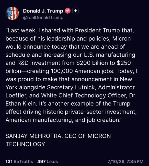 KOCtrades's tweet photo. Demand outpacing supply, capacity years away, and AI still accelerating.
So tell me — why aren't you bullish on $MU? 👀 https://t.co/EQEmY83XtF