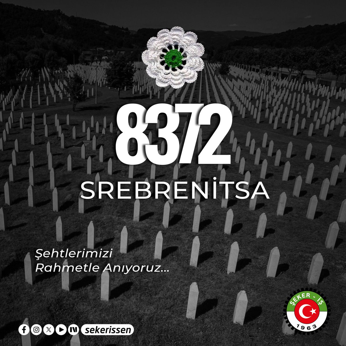 sekerissen's tweet photo. 11 Temmuz 1995’te Srebrenitsa’da yaşanan soykırım, insanlık tarihine silinmez bir utanç olarak kazındı. 8.372 masum Boşnak sivilin acısını yüreğimizde taşıyor, hayatını kaybedenleri saygı ve rahmetle anıyoruz. https://t.co/OlSU9K1rGx