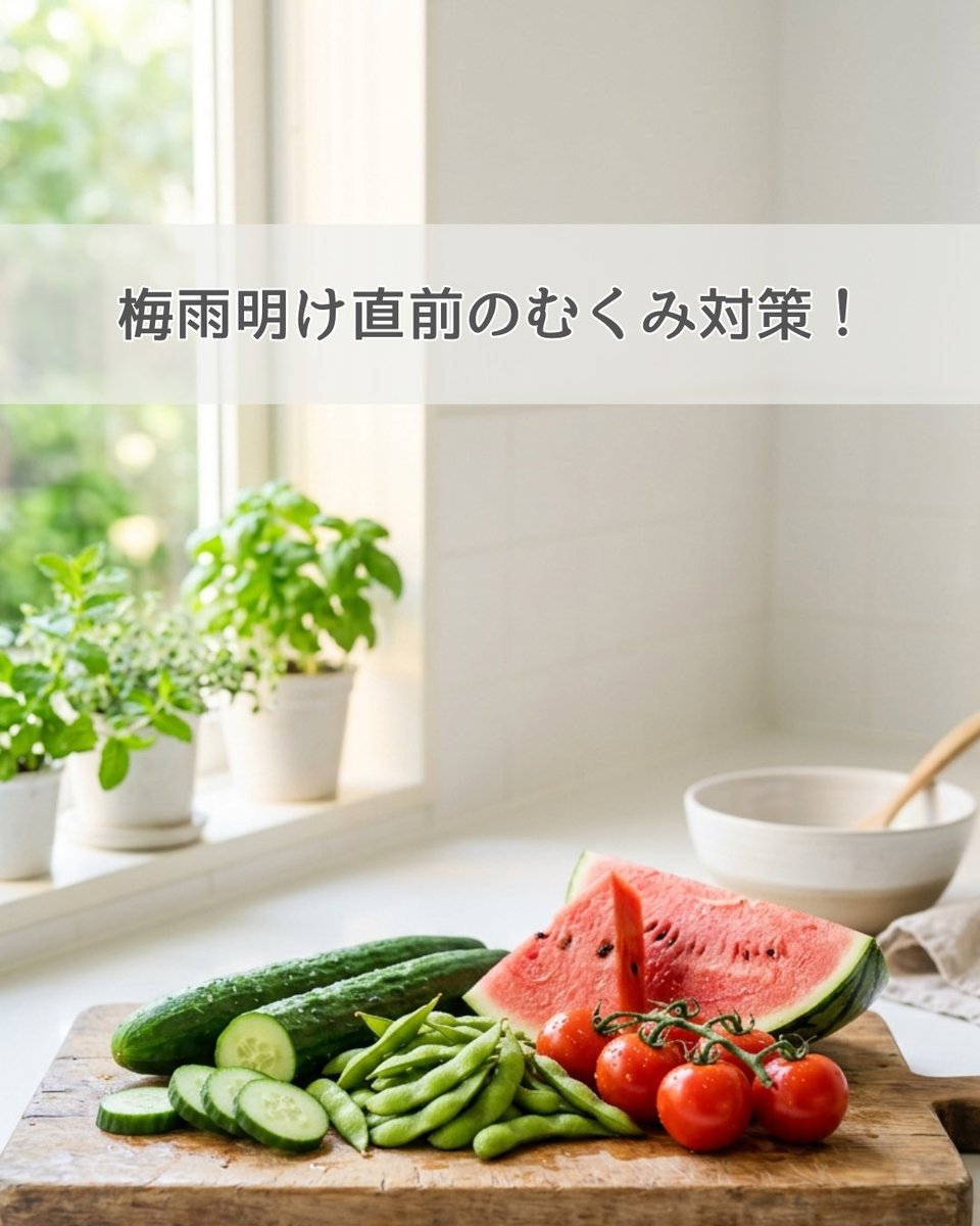 ponostyle_c's tweet photo. 【梅雨明け前が実は一番だるい?!】
気圧の変化で"むくみ・だるさ"がピークになるこの時期。
実は水を減らすより「カリウム」を摂る方が効果的です！

きゅうり・枝豆・トマトなど旬の食材で今日からリセット🥒

当ジムでは、お得なキャンペーン実施中です！
#茅ヶ崎ジム #むくみ対策 https://t.co/xrCaZofqxa