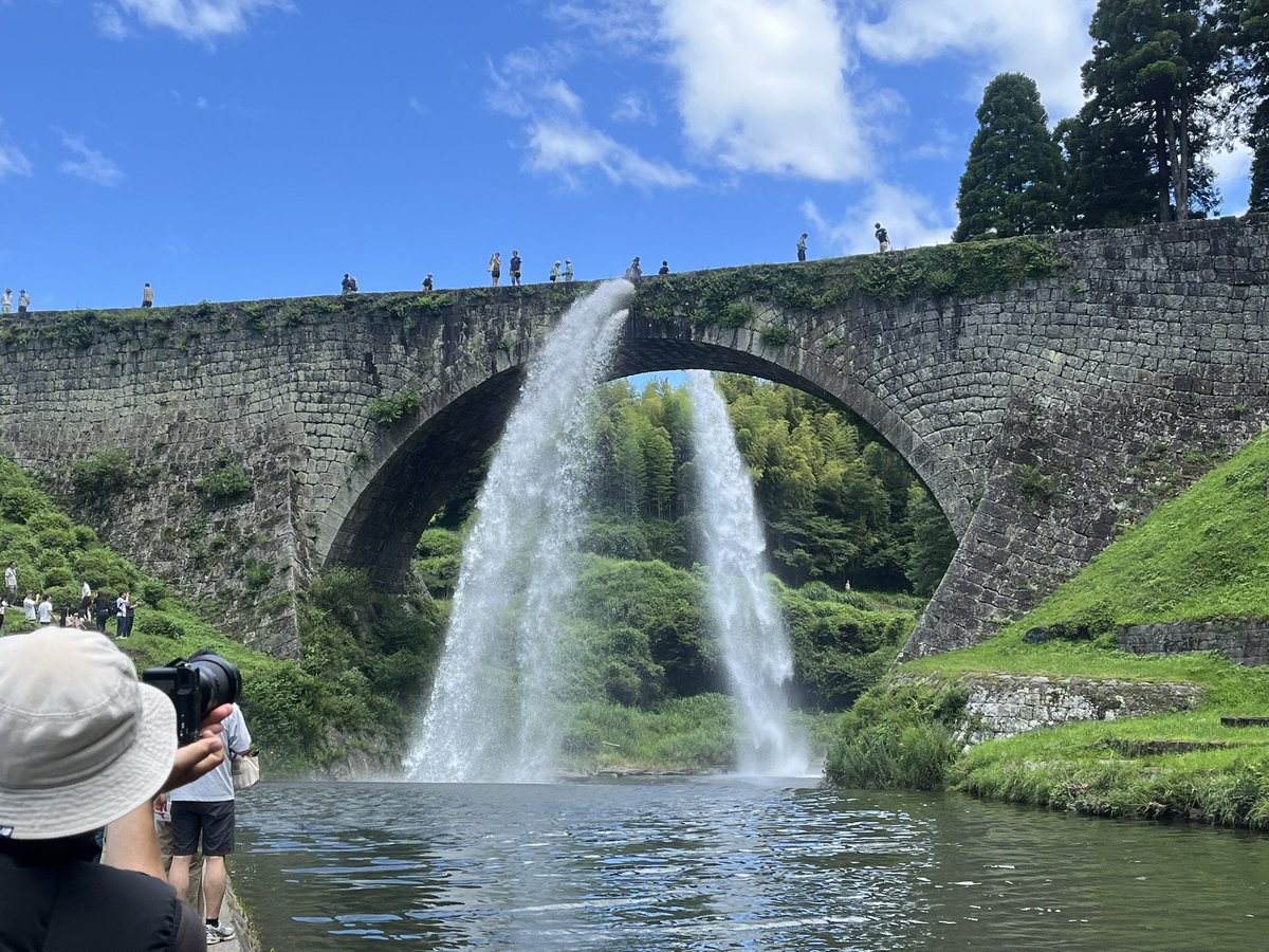irohadanchi's tweet photo. 通潤橋 https://t.co/pcJVWECiNq