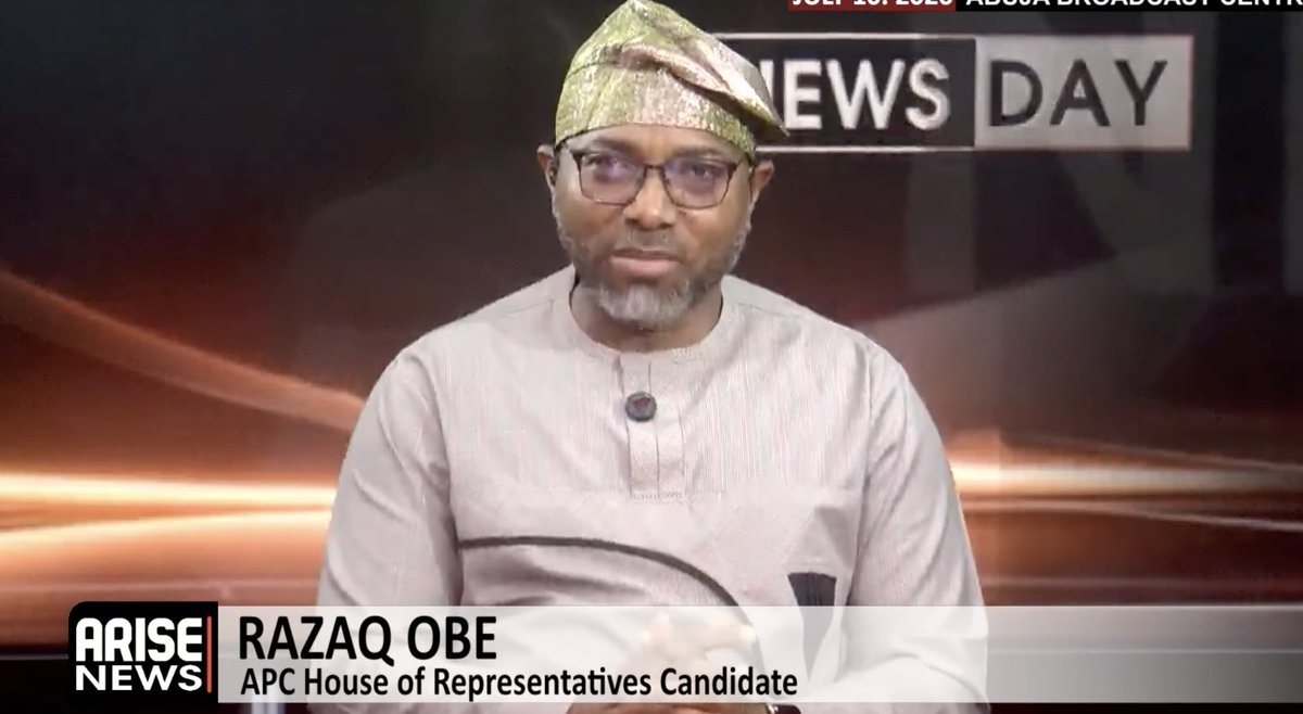 ARISEtv's tweet photo. APC candidate Razaq Obe says replacing primary winners may damage party members’ confidence ahead of 2027. https://t.co/NSgNivsif6 https://t.co/KhrnNfOiwP