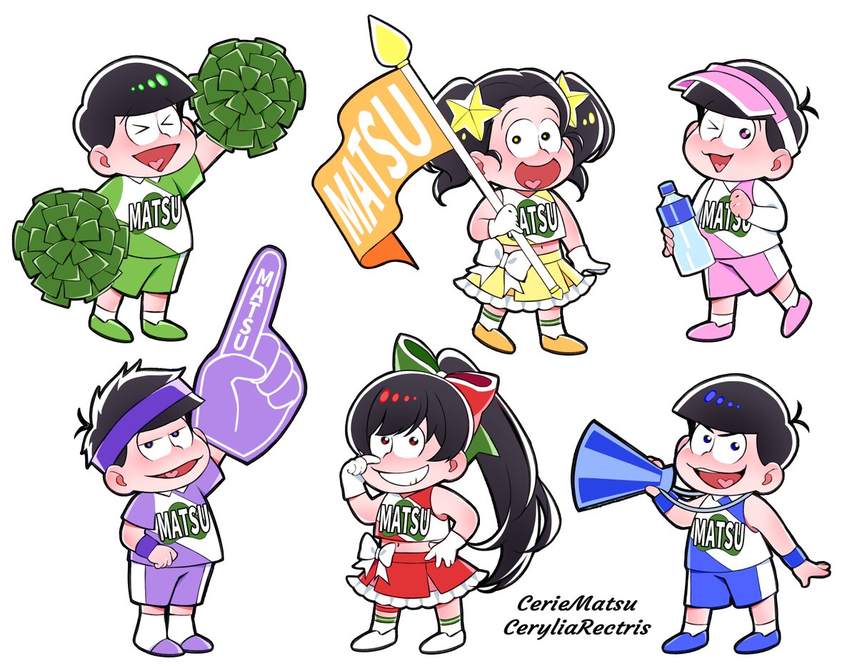 ceriematsu's tweet photo. チア
❤️💙💚💜💛🩷
#おそ松さん https://t.co/7XfFAwMlQc