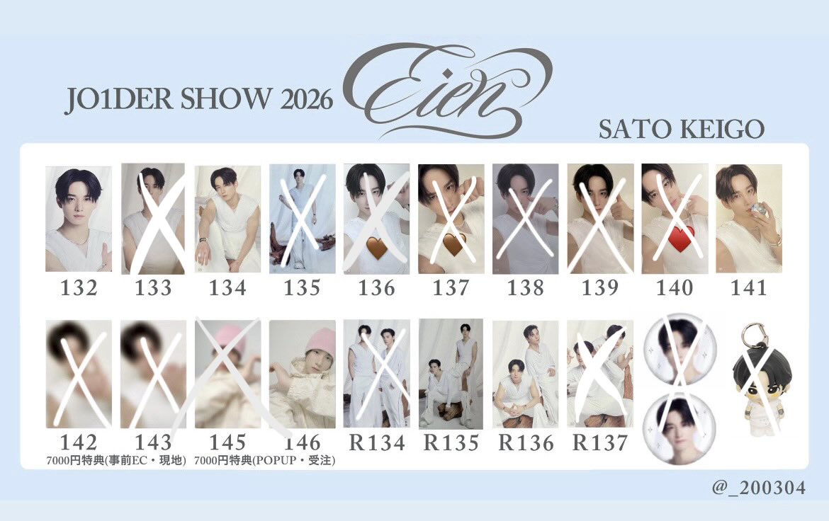 _3tk5's tweet photo. JO1DER SHOW 2026 EIEN 永縁 FINAL トレカ 交換

求）佐藤 画像2、3枚目

譲）画像1枚目
與那城 川尻 白岩 河野 川西 木全 金城 豆原

郵送📮>>19日手渡し
異種◎比率違い◎

お気軽にお声掛けください🙇🏻

#JO1交換 #jo1求 #jo1譲 https://t.co/IZtk7t1wnx