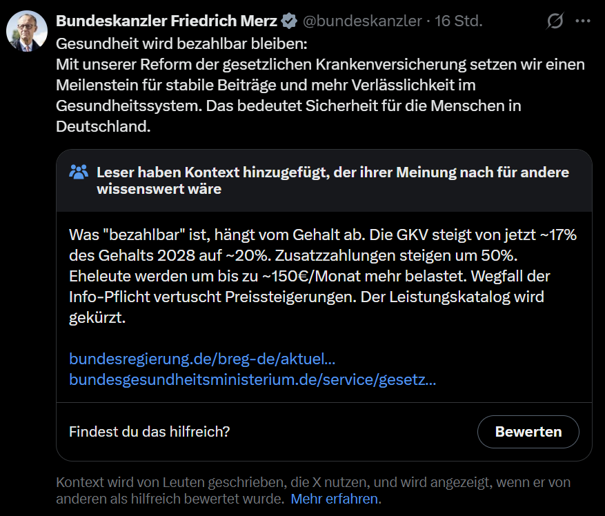 123Koko_'s tweet photo. Es kann nicht mehr lange dauern, bis SchMerz sich von X verabschiedet. Super peinlich für einen deutschen Kanzler, wieviele seiner Lügen durch Community Notes aufgedeckt werden. https://t.co/9evxdZeqIv