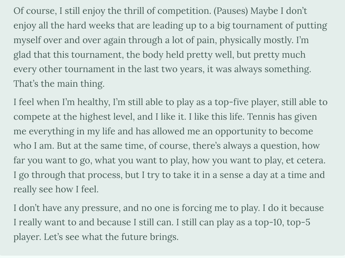 vinayakkm's tweet photo. #Wimbledon 

This is the question I have had in my mind. Clearly, Novak Djokovic is still better than pretty much 99% of the field. But doesn't quite have it in him now to beat Jannik Sinner and/or Carlos Alcaraz to win a Slam.

🗣️ Novak answered this really well last night. 👇🏽 https://t.co/9bR9o1NoGg
