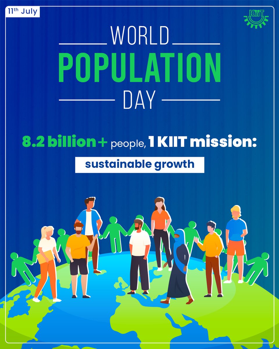 KIITUniversity's tweet photo. As an institution shaping millions of futures, we at KIIT recognise that sustainable population growth depends on education, healthcare, and empowerment. 

This World Population Day, we recommit to being part of that solution. https://t.co/eOP7IeCEVT
