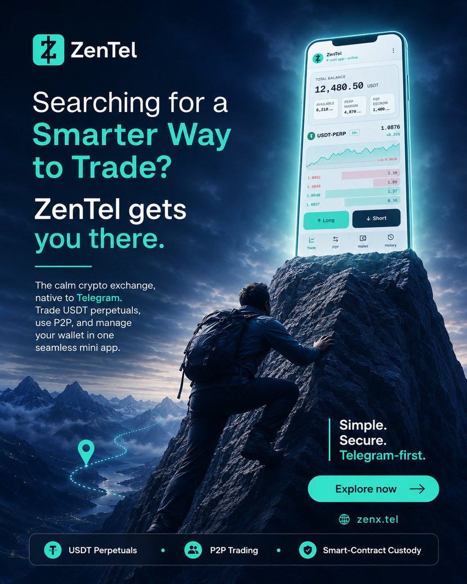 ZenWalletapp's tweet photo. Trading should feel smarter, faster, and more accessible — not confusing.

If you’re ready to discover a more intuitive way to trade, ZenTel is worth exploring.

Explore now: https://t.co/BZC4uQrlpa https://t.co/wbe8NTGfPY