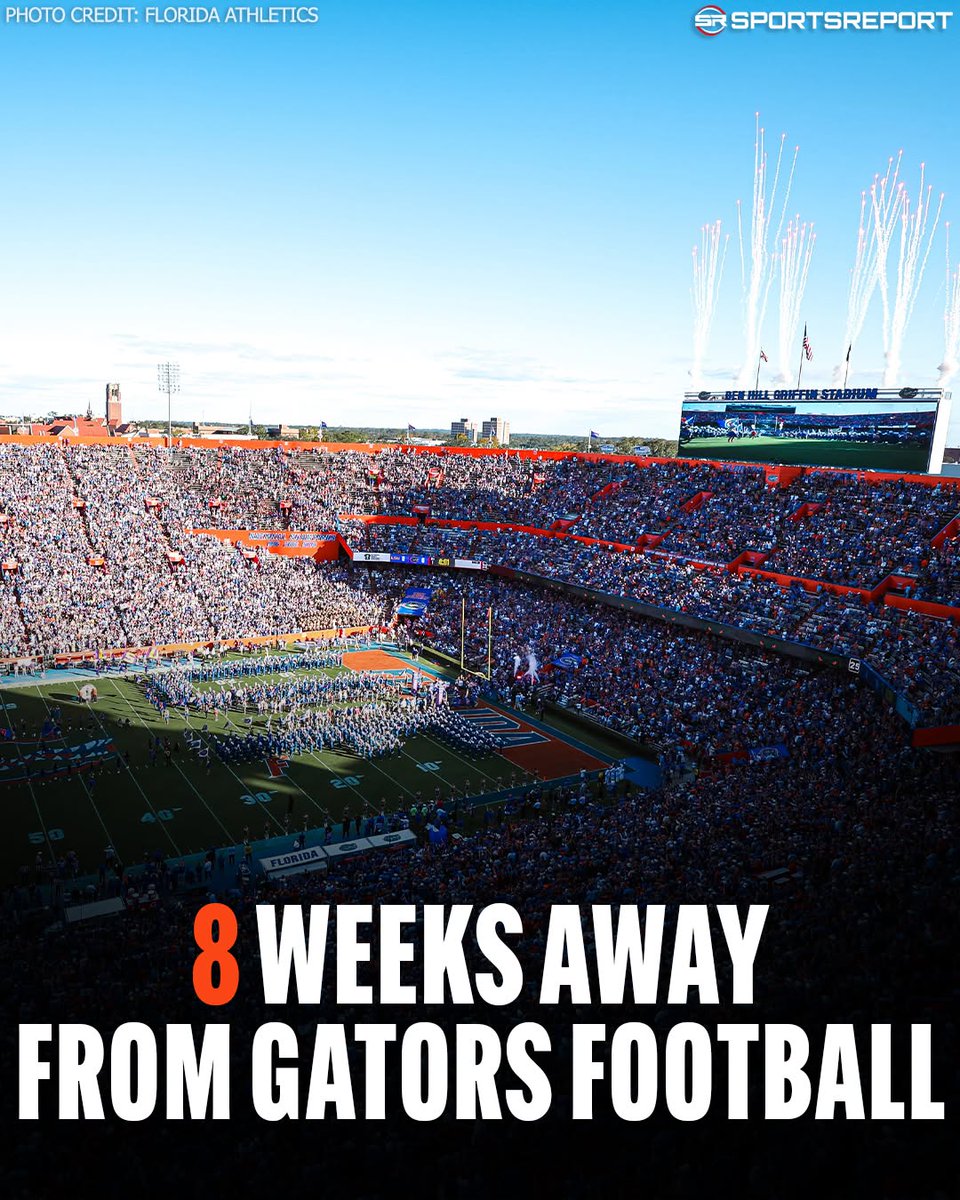 SRFloridaGators's tweet photo. Only 8 weeks until Florida football! 💥 https://t.co/ptIqR3gUO7