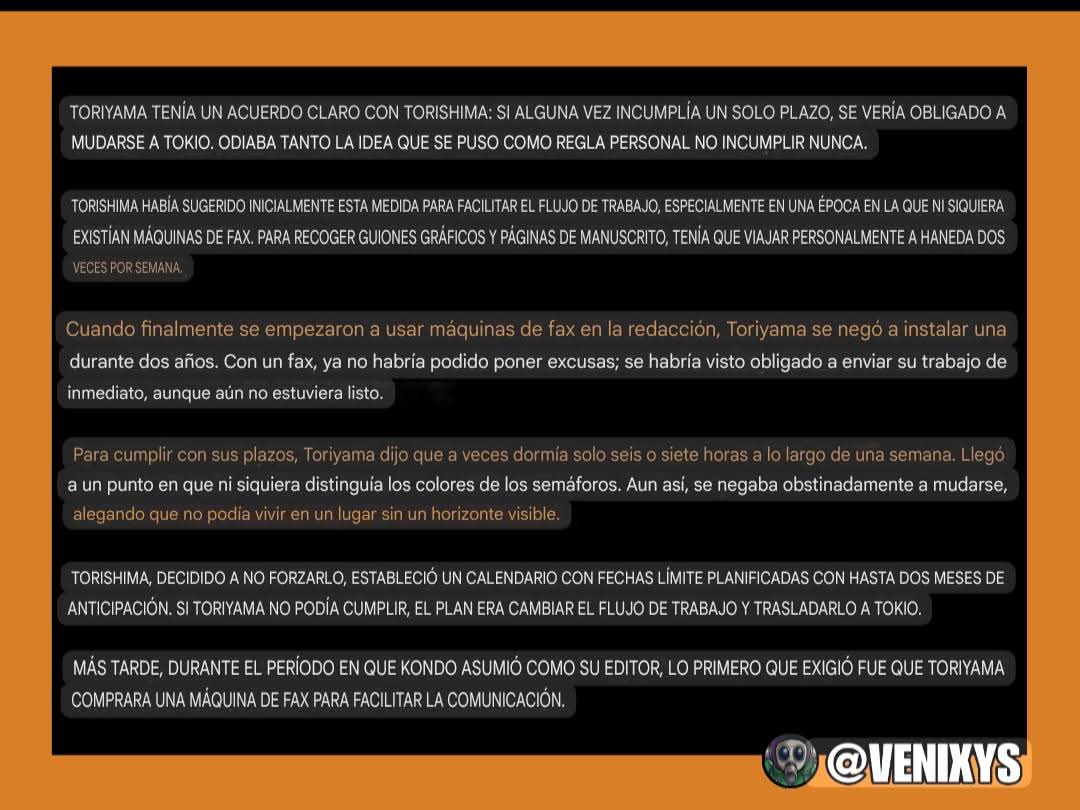 MartinChar36115's tweet photo. @EngelZ19398 Creo que para toriyama ser perezoso era descansar medio día en la semana, con estas cosas que dijo su editor en su última entrevista me sorprende como vivió tanto, es inhumano este trato, sin contará que creo todo el arte de dragón Quest y demas juegos https://t.co/qTdBY1PlgF